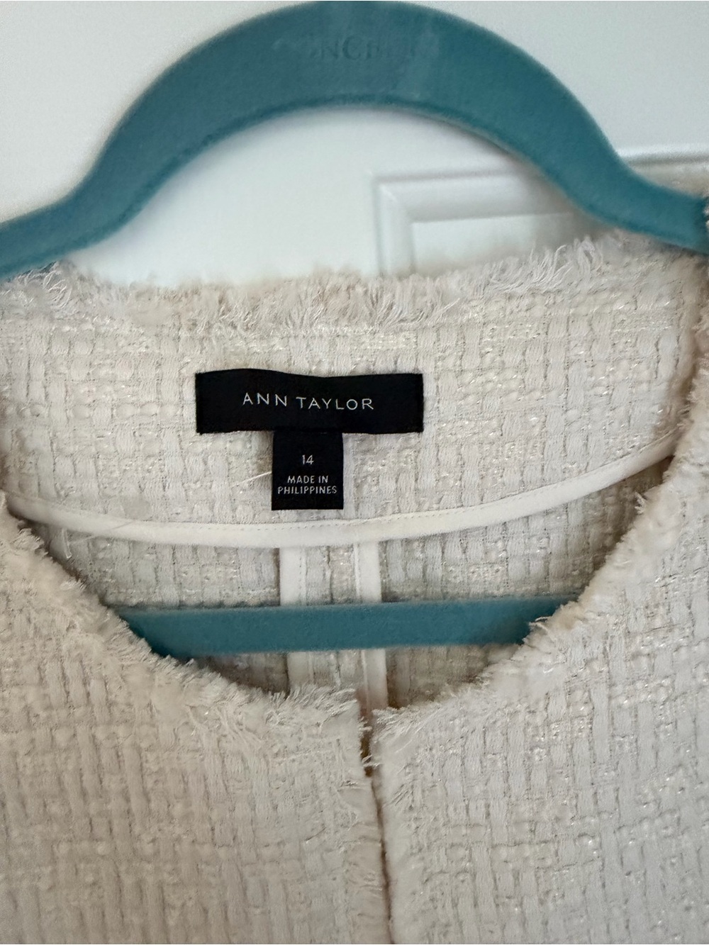 Ann Taylor Cream Textured Ruffle Jacket - Picture 5 of 5